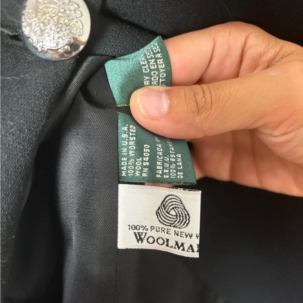 Vintage Ralph Lauren Saville Row Embroidered 100% Wool Naval Duster Blazer Coat - Picture 6 of 7